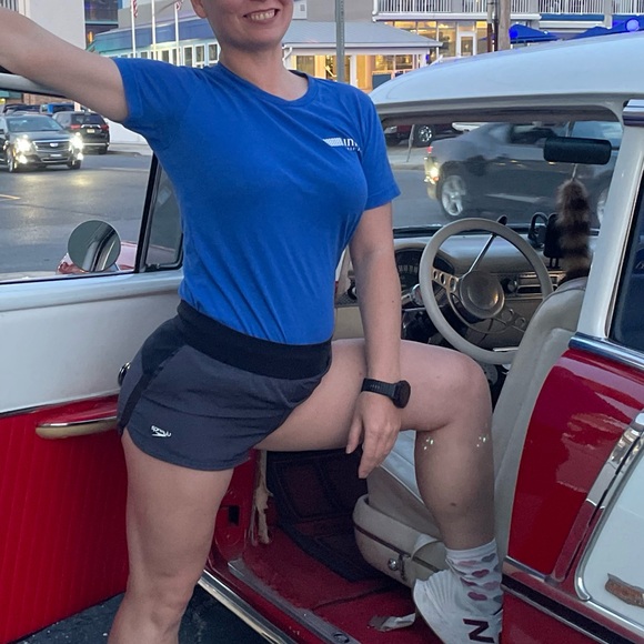 Graphic Blue tee t-shirt White Graphic Back Tee Shirt Cotton - Picture 4 of 15